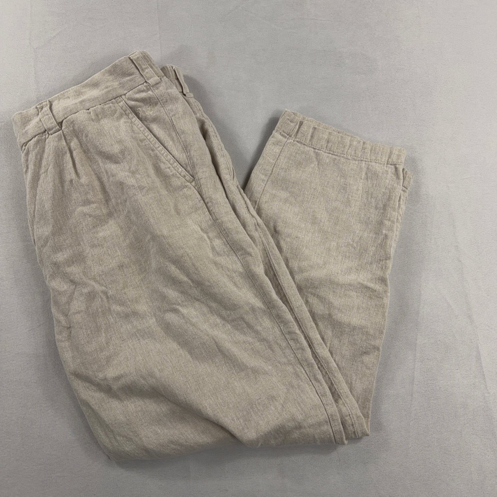 Porter & Ash Linen Blend Pleated Tapered Casual Trousers Mens Size 34